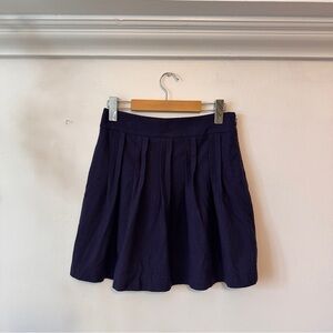 Theory Purple Wool Blend Pleated Skirt